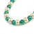8mm/Green Glass Bead and White Faux Pearl Necklace/Flex Bracelet/Drop Earrings Set - 43cm L/4cm Ext - view 9