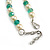 8mm/Green Glass Bead and White Faux Pearl Necklace/Flex Bracelet/Drop Earrings Set - 43cm L/4cm Ext - view 7