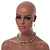 8mm/Green Glass Bead and White Faux Pearl Necklace/Flex Bracelet/Drop Earrings Set - 43cm L/4cm Ext - view 2