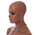 8mm/Green Glass Bead and White Faux Pearl Necklace/Flex Bracelet/Drop Earrings Set - 43cm L/4cm Ext - view 10