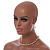 8mm/Light Pink Glass Bead and Cream Faux Pearl Necklace/Flex Bracelet/Drop Earrings Set - 43cm L/4cm Ext - view 2