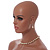 8mm/Light Pink Glass Bead and Cream Faux Pearl Necklace/Flex Bracelet/Drop Earrings Set - 43cm L/4cm Ext - view 4