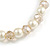 8mm/Light Pink Glass Bead and Cream Faux Pearl Necklace/Flex Bracelet/Drop Earrings Set - 43cm L/4cm Ext - view 6
