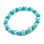 8mm/Glass Bead and Faux Pearl Necklace/Flex Bracelet/Drop Earrings Set in Pastel Blue/ Turquoise Blue Colours - 43cmL/4cm Ext - view 5