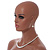 White Faux Pearl Bead Necklace/ Stretch Bracelet/Drop Earrings Set - 44cm L/ 4cm Ext - view 9