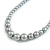 Light Grey Glass Bead Necklace/ Stretch Bracelet/Drop Earrings Set - 44cm L/ 4cm Ext - view 8