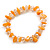 Pale Orange Glass/Dusty Orange Shell Necklace/ Flex Bracelet (Size M) / Drop Earrings Set - 40cm L/5cm Ext - view 7