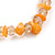 Pale Orange Glass/Dusty Orange Shell Necklace/ Flex Bracelet (Size M) / Drop Earrings Set - 40cm L/5cm Ext - view 9