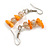 Pale Orange Glass/Dusty Orange Shell Necklace/ Flex Bracelet (Size M) / Drop Earrings Set - 40cm L/5cm Ext - view 5