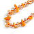 Pale Orange Glass/Dusty Orange Shell Necklace/ Flex Bracelet (Size M) / Drop Earrings Set - 40cm L/5cm Ext - view 10