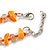 Pale Orange Glass/Dusty Orange Shell Necklace/ Flex Bracelet (Size M) / Drop Earrings Set - 40cm L/5cm Ext - view 8