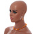 Pale Orange Glass/Dusty Orange Shell Necklace/ Flex Bracelet (Size M) / Drop Earrings Set - 40cm L/5cm Ext - view 11