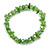 Green Glass/Shell Necklace/ Flex Bracelet (Size M) / Drop Earrings Set - 40cm L/5cm Ext - view 7