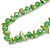 Green Glass/Shell Necklace/ Flex Bracelet (Size M) / Drop Earrings Set - 40cm L/5cm Ext - view 8