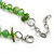 Green Glass/Shell Necklace/ Flex Bracelet (Size M) / Drop Earrings Set - 40cm L/5cm Ext - view 9