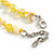Lemon Yellow Glass/Buttermilk Yellow Shell Necklace/ Flex Bracelet (Size M) / Drop Earrings Set - 40cm L/5cm Ext - view 9