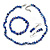 Blue Shades Glass/Shell Beaded Necklace/ Flex Bracelet (Size M) / Drop Earrings Set - 40cm L/5cm Ext