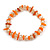 Transparent Orange Glass/Carrot Orange Shell Necklace/ Flex Bracelet (Size M) / Drop Earrings Set - 40cm L/5cm Ext - view 7