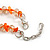 Transparent Orange Glass/Carrot Orange Shell Necklace/ Flex Bracelet (Size M) / Drop Earrings Set - 40cm L/5cm Ext - view 8