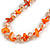 Transparent Orange Glass/Carrot Orange Shell Necklace/ Flex Bracelet (Size M) / Drop Earrings Set - 40cm L/5cm Ext - view 9