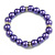 Purple Glass Bead Necklace/Flex Bracelet/Drop Earrings Set With Diamante Rings - 38cm L/ 6cm Ext - view 5