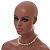 Off White Shell/Transparent Glass Necklace/ Flex Bracelet (Size M) / Drop Earrings Set - 40cm L/5cm Ext - view 3