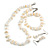 Off White Shell/Transparent Glass Necklace/ Flex Bracelet (Size M) / Drop Earrings Set - 40cm L/5cm Ext - view 10