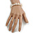 Off White Shell/Transparent Glass Necklace/ Flex Bracelet (Size M) / Drop Earrings Set - 40cm L/5cm Ext - view 5