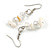 Off White Shell/Transparent Glass Necklace/ Flex Bracelet (Size M) / Drop Earrings Set - 40cm L/5cm Ext - view 11