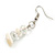 Off White Shell/Transparent Glass Necklace/ Flex Bracelet (Size M) / Drop Earrings Set - 40cm L/5cm Ext - view 12