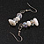 Off White Shell/Transparent Glass Necklace/ Flex Bracelet (Size M) / Drop Earrings Set - 40cm L/5cm Ext - view 7