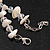 Off White Shell/Transparent Glass Necklace/ Flex Bracelet (Size M) / Drop Earrings Set - 40cm L/5cm Ext - view 8