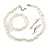 Transparent Glass/White Shell Necklace/ Flex Bracelet (Size M) / Drop Earrings Set - 40cm L/5cm Ext