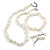 Transparent Glass/White Shell Necklace/ Flex Bracelet (Size M) / Drop Earrings Set - 40cm L/5cm Ext - view 10