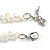 Transparent Glass/White Shell Necklace/ Flex Bracelet (Size M) / Drop Earrings Set - 40cm L/5cm Ext - view 7