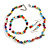 Dark Multicoloured Glass/Shell Necklace/ Flex Bracelet (Size M) / Drop Earrings Set (Assorted Colours) - 40cm L/5cm Ext - view 1