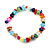 Dark Multicoloured Glass/Shell Necklace/ Flex Bracelet (Size M) / Drop Earrings Set (Assorted Colours) - 40cm L/5cm Ext - view 7