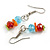 Dark Multicoloured Glass/Shell Necklace/ Flex Bracelet (Size M) / Drop Earrings Set (Assorted Colours) - 40cm L/5cm Ext - view 5