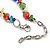 Dark Multicoloured Glass/Shell Necklace/ Flex Bracelet (Size M) / Drop Earrings Set (Assorted Colours) - 40cm L/5cm Ext - view 8