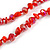 Red Glass/ Red Shell Necklace/ Flex Bracelet (Size M) / Drop Earrings Set - 40cm L/5cm Ext - view 11