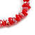 Red Glass/ Red Shell Necklace/ Flex Bracelet (Size M) / Drop Earrings Set - 40cm L/5cm Ext - view 9