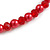 8mm/Glass Bead and Faux Pearl Necklace and Drop Earrings Set in Red Colours - 40cmL/5cm Ext - view 6
