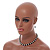 Black/White Glass Bead Necklace and Drop Earring Set In Silver Metal/ 8mm/ 40cm L/ 4cm Ext - view 3