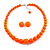 Neon Orange Acrylic Bead Necklace And Dome Shape Stud Earrings Set - 48cm L/6cm Ext - view 2