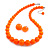 Neon Orange Acrylic Bead Necklace And Dome Shape Stud Earrings Set - 48cm L/6cm Ext - view 9