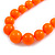 Neon Orange Acrylic Bead Necklace And Dome Shape Stud Earrings Set - 48cm L/6cm Ext - view 6