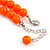 Neon Orange Acrylic Bead Necklace And Dome Shape Stud Earrings Set - 48cm L/6cm Ext - view 7