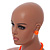 Neon Orange Acrylic Bead Necklace And Dome Shape Stud Earrings Set - 48cm L/6cm Ext - view 4