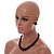 Black Acrylic Bead Necklace And Dome Shape Stud Earrings Set - 48cm L/6cm Ext - view 11