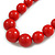 Hot Red Acrylic Bead Necklace And Dome Shape Stud Earrings Set - 48cm L/6cm Ext - view 5